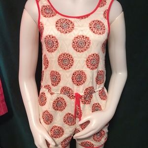 white and red romper